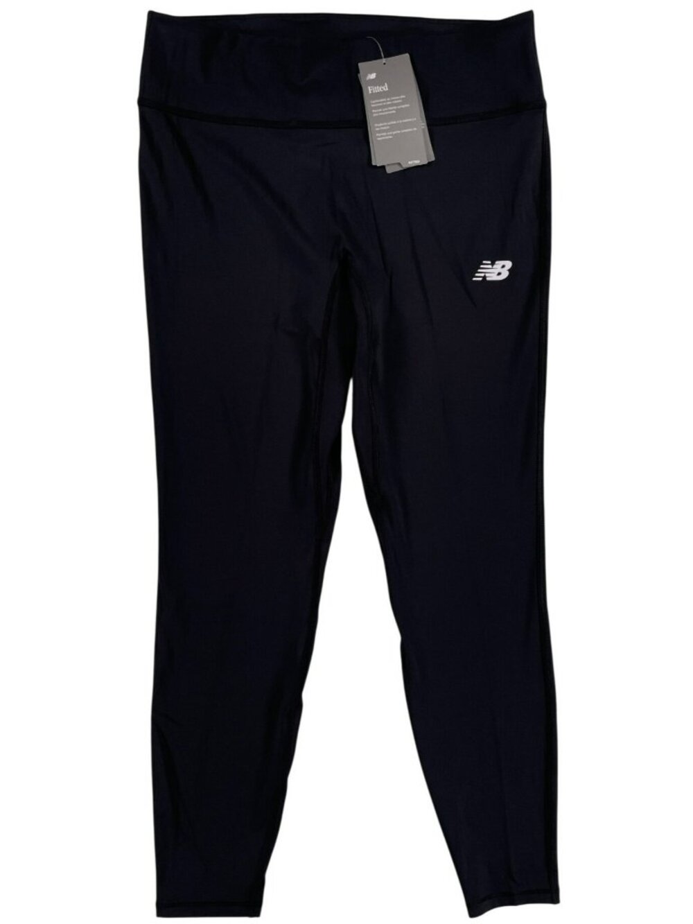 New Balance Sleek High Rise Legging 27" Black Mid Rise Fitted Women's Size L NEW